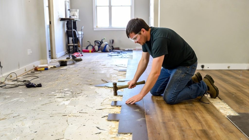 Instalación rápida de suelo en reforma Madrid  